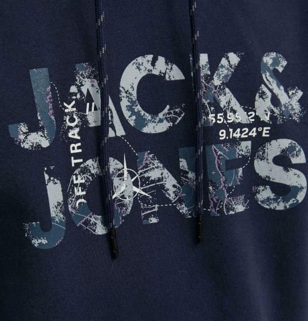 Jack & Jones Tech Navy Logo Hoodie Navy