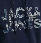 Jack & Jones Tech Navy Logo Hoodie Navy