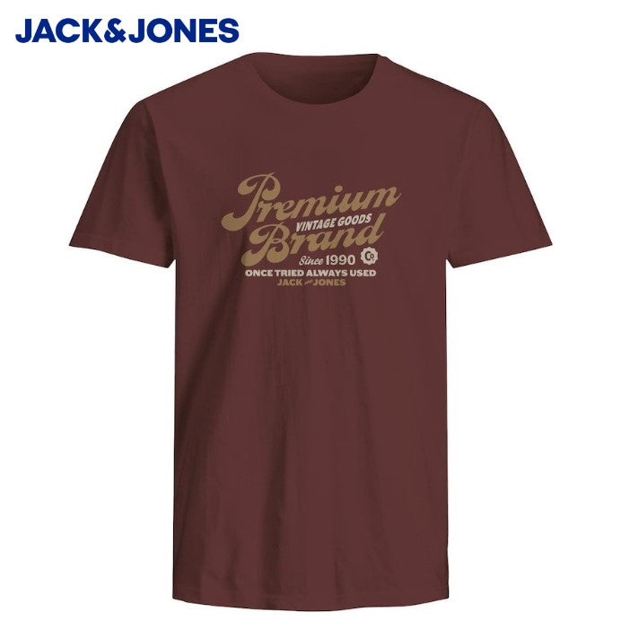 Jack & Jones Thomas Crew Neck Wine Tee Wine