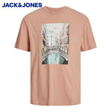Jack & Jones Tobi Phot Print Peach Tee Orange