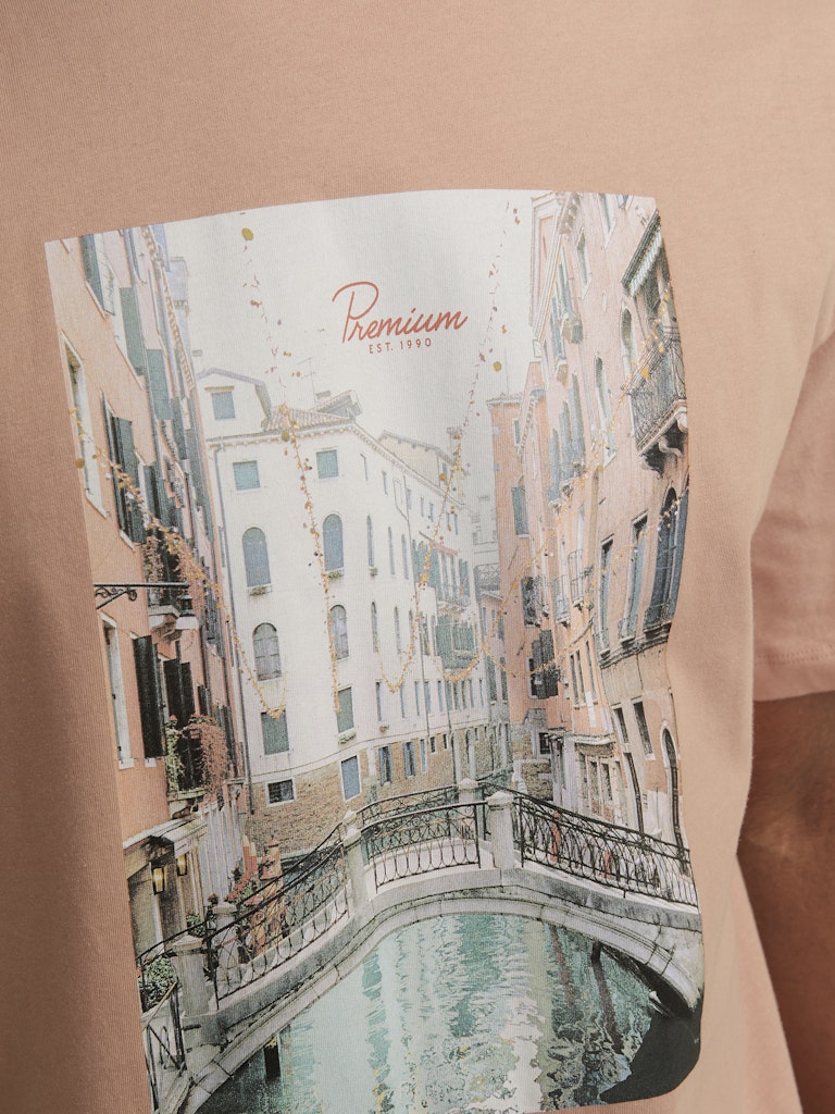 Jack & Jones Tobi Phot Print Peach Tee Orange