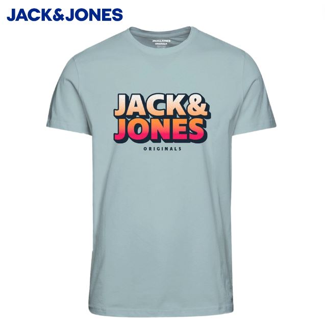 Jack & Jones Tone Logo Pale Blue Tee Blue