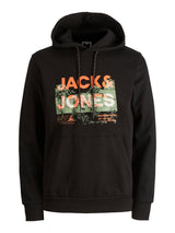 Jack & Jones Trek Logo Black Hoodie Black