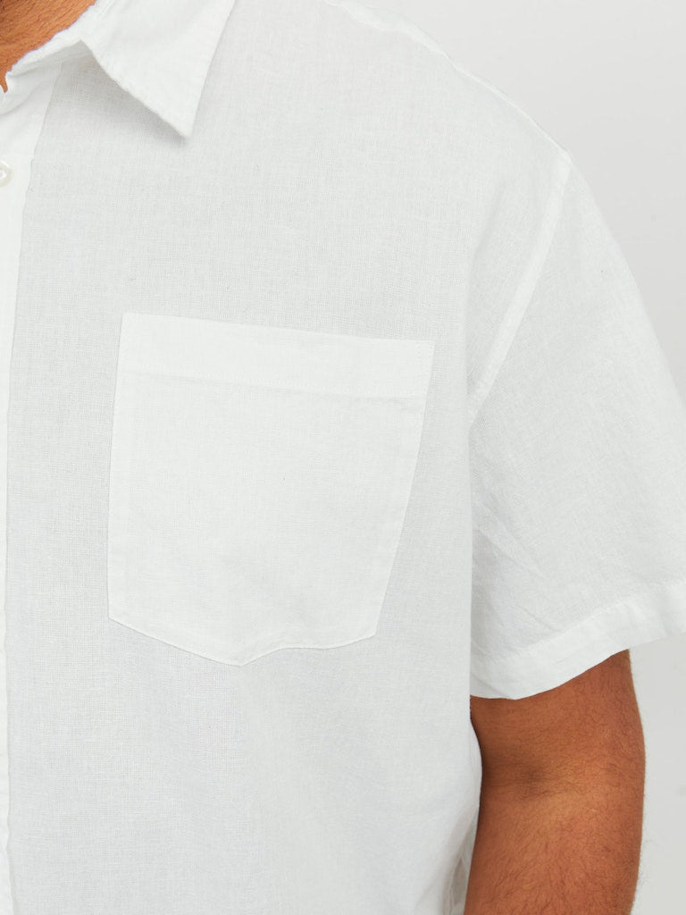 Jack & Jones Tulum White Linen Shirt White