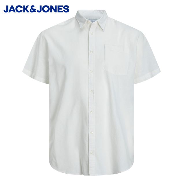 Jack & Jones Tulum White Linen Shirt White