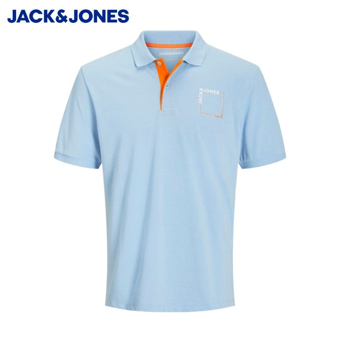 Jack & Jones Chambray Blue Polo Shirt Blue