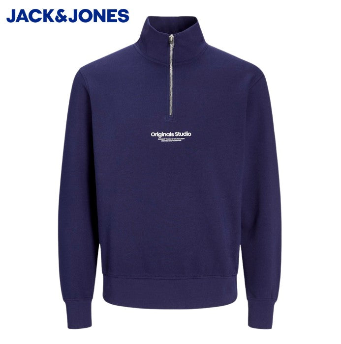Jack & Jones Vester Navy 1/4 Zip Sweat Navy