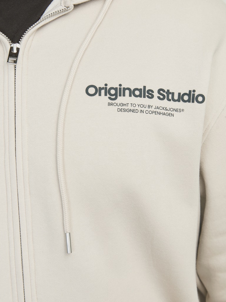 Jack & Jones Vester Full Zip Moon Hoodie Beige