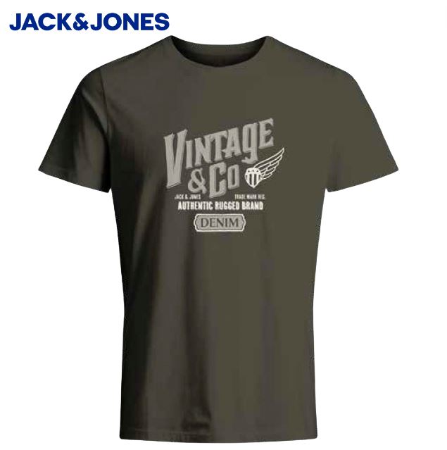 Jack & Jones Vintage Olive Crew Neck Tee Green