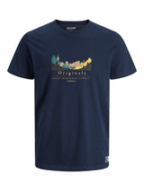 Jack & Jones Woodland Print Navy T-Shirt Navy