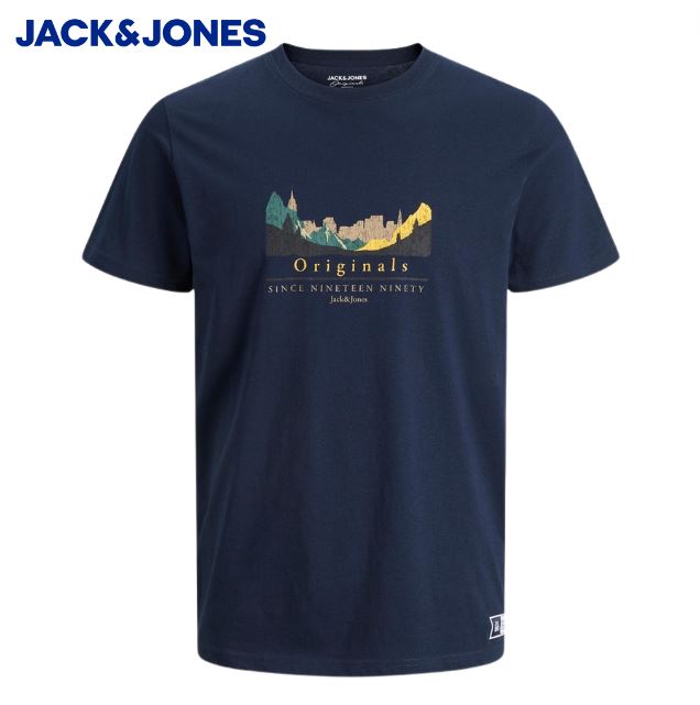 Jack & Jones Woodland Print Navy T-Shirt Navy