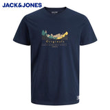 Jack & Jones Woodland Print Navy T-Shirt Navy