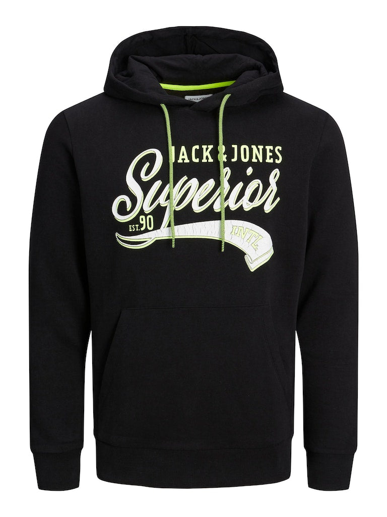 Jack & Jones Emett Black Sweat Hoodie Black