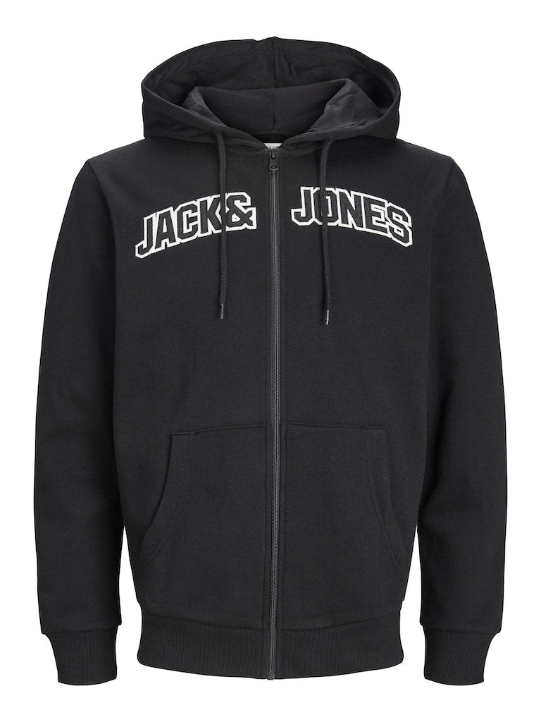 Jack & Jones Roux Black Zip Hoodie Black