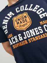 Jack & Jones Logo Sky Captain Tee Navy
