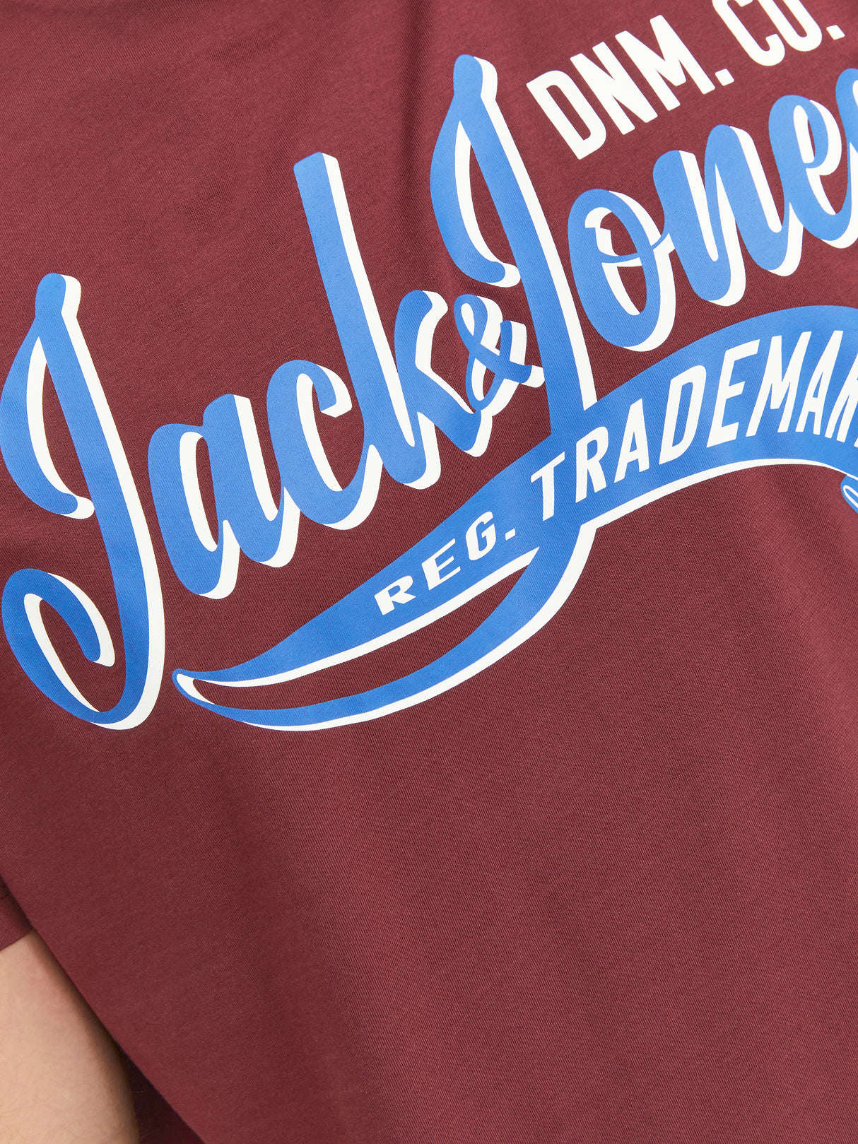 Jack & Jones Port Royale Logo Crew Tee Wine