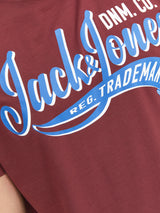 Jack & Jones Port Royale Logo Crew Tee Wine