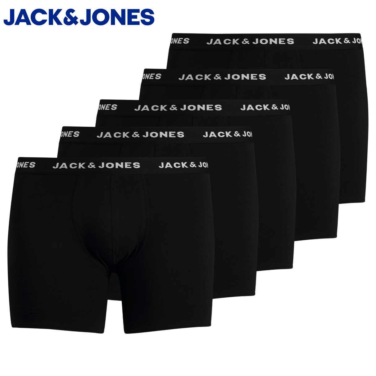 Jack & Jones 5-Pack Huey Strech Trunks Black