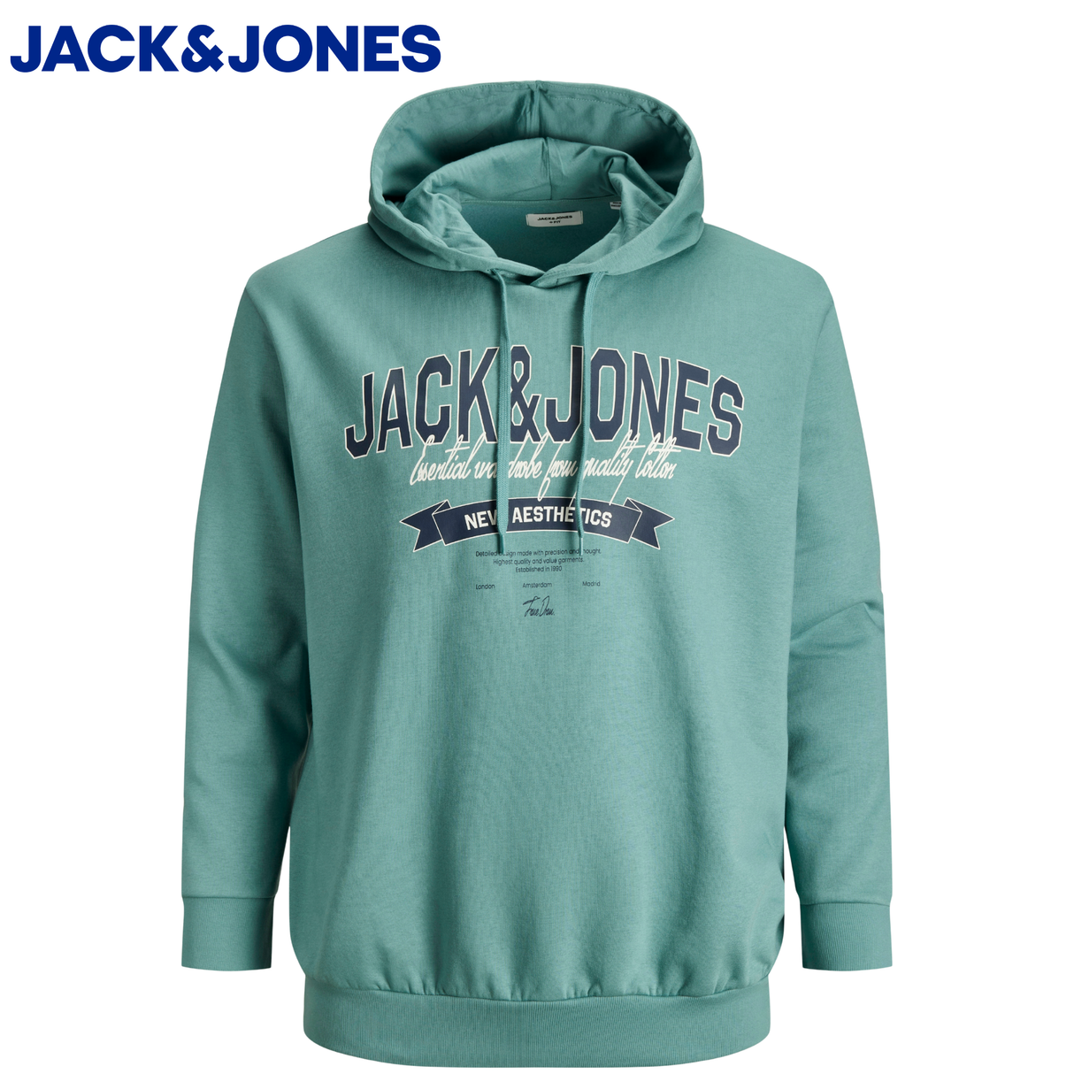 Jack & Jones E-Logo Mineral Blue Hoodie Blue