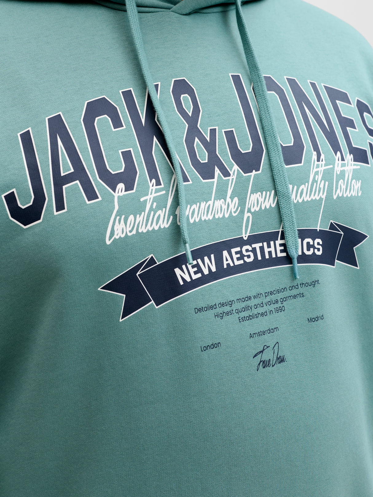 Jack & Jones E-Logo Mineral Blue Hoodie Blue