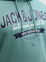 Jack & Jones E-Logo Mineral Blue Hoodie Blue