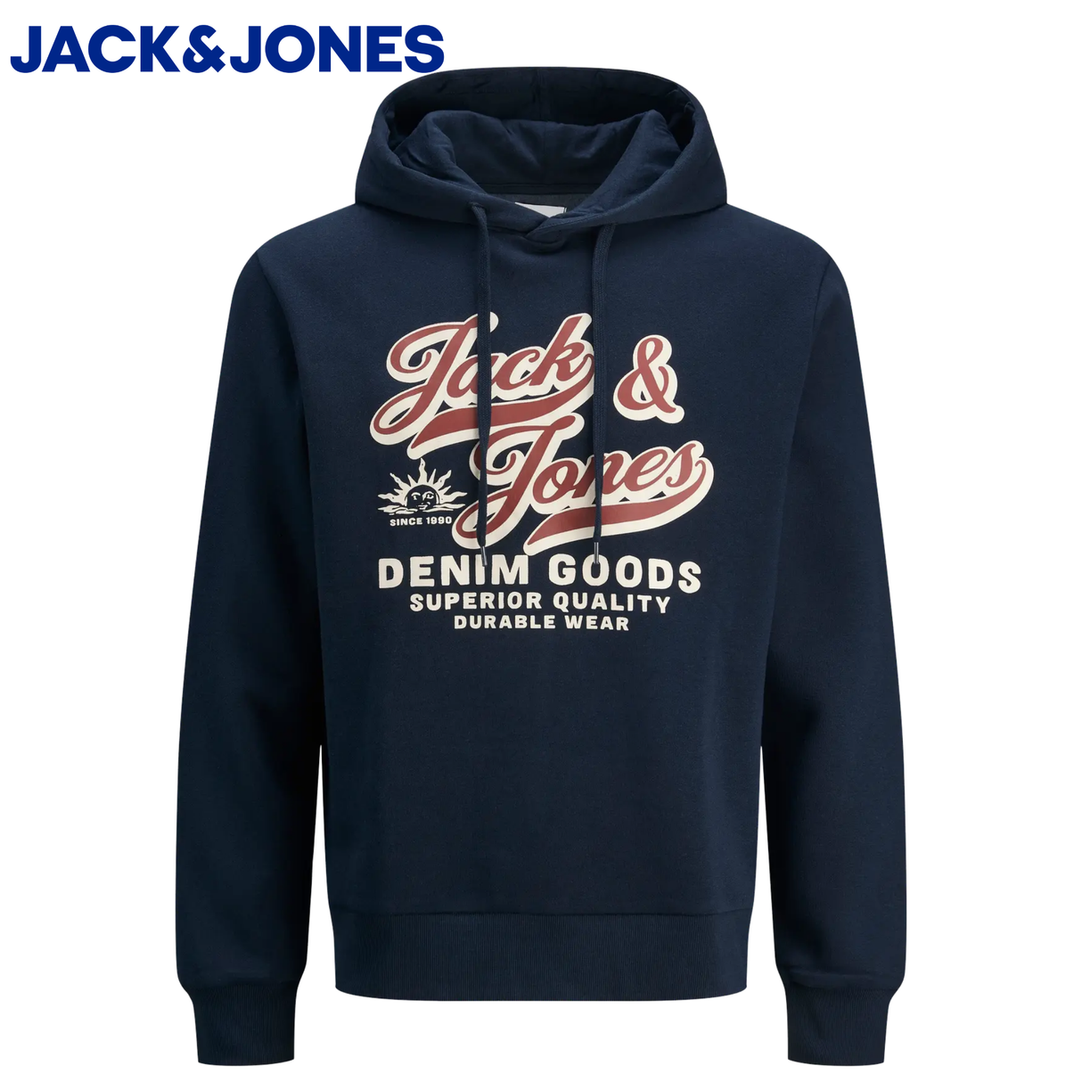 Jack & Jones E Logo Sky Captain Hoodie Navy