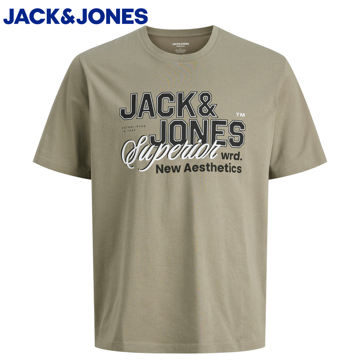 Jack & Jones E-Logo Vetiver Olive Tee Green