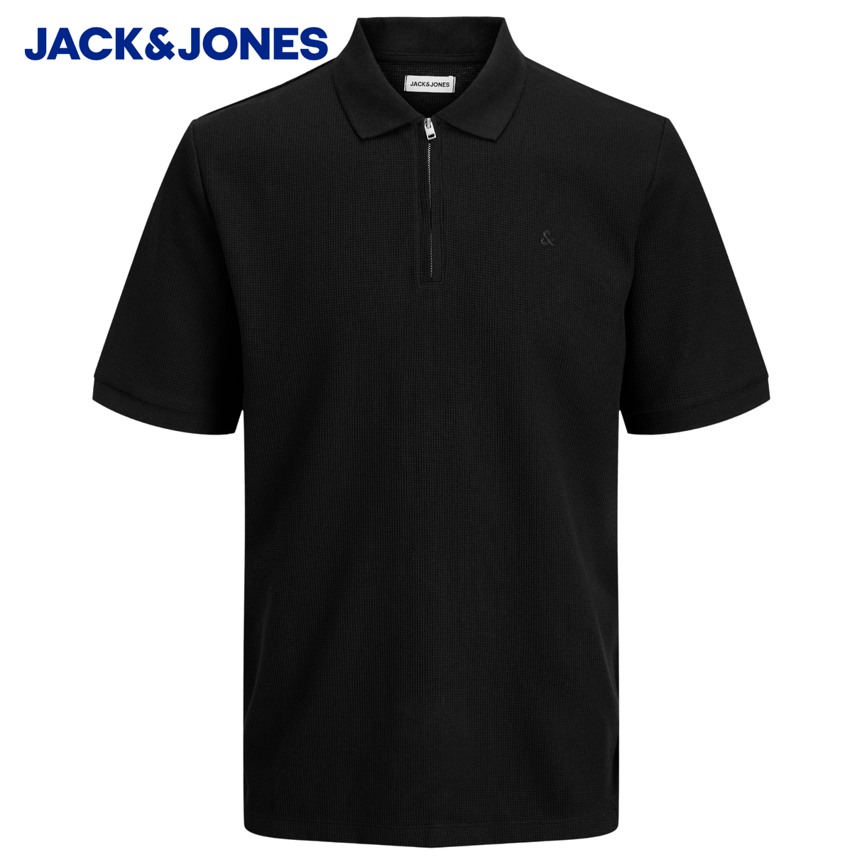 Jack & Jones Austin Zip Black Polo Black