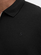 Jack & Jones Austin Zip Black Polo Black