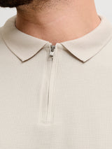 Jack & Jones Austin Beige Zip Polo Shirt Beige