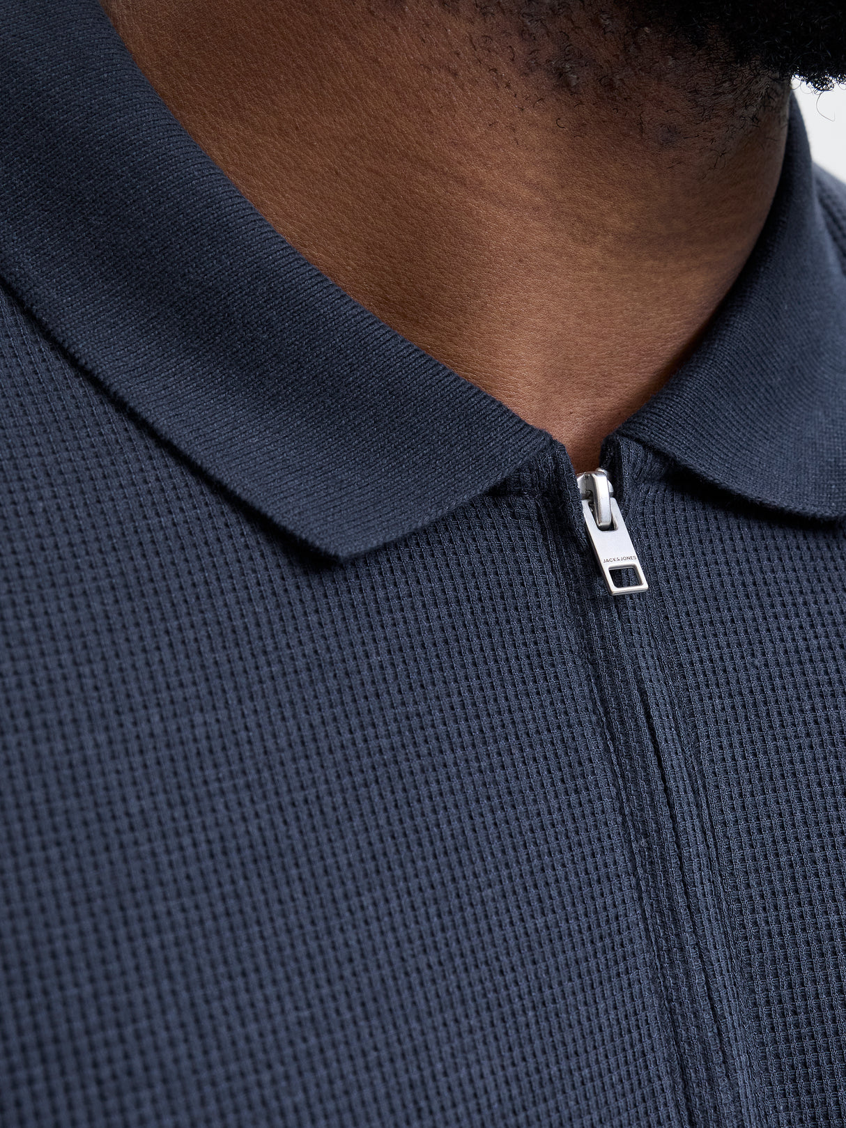 Jack & Jones Austin Zip Navy Polo Shirt Navy