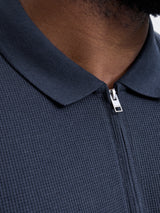 Jack & Jones Austin Zip Navy Polo Shirt Navy