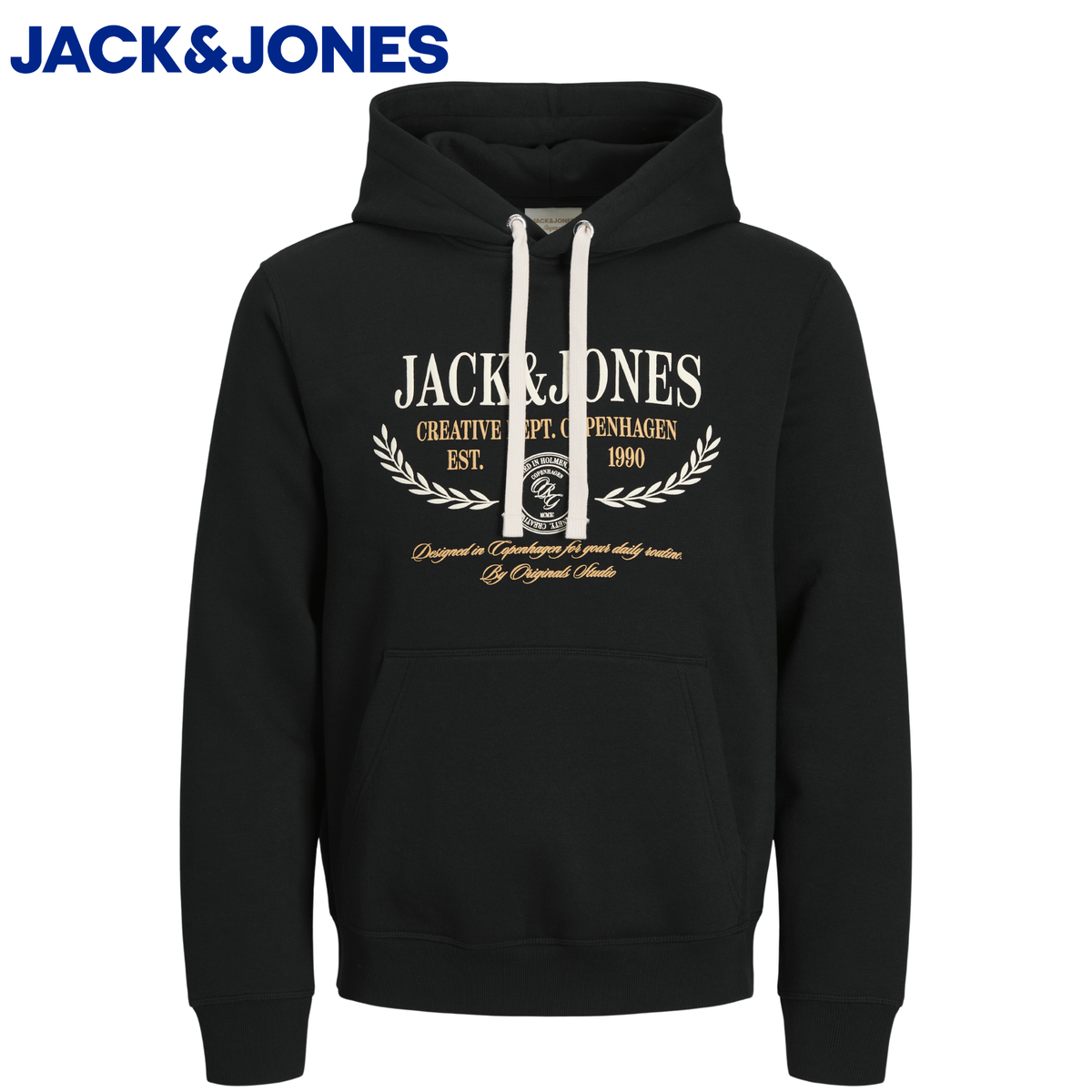 Jack & Jones Berg Logo Black Hoodie Black