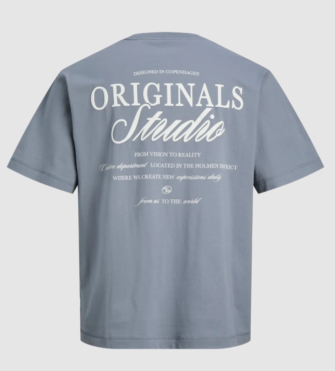Jack & Jones Bro Typo Back Logo Blue Tee Blue