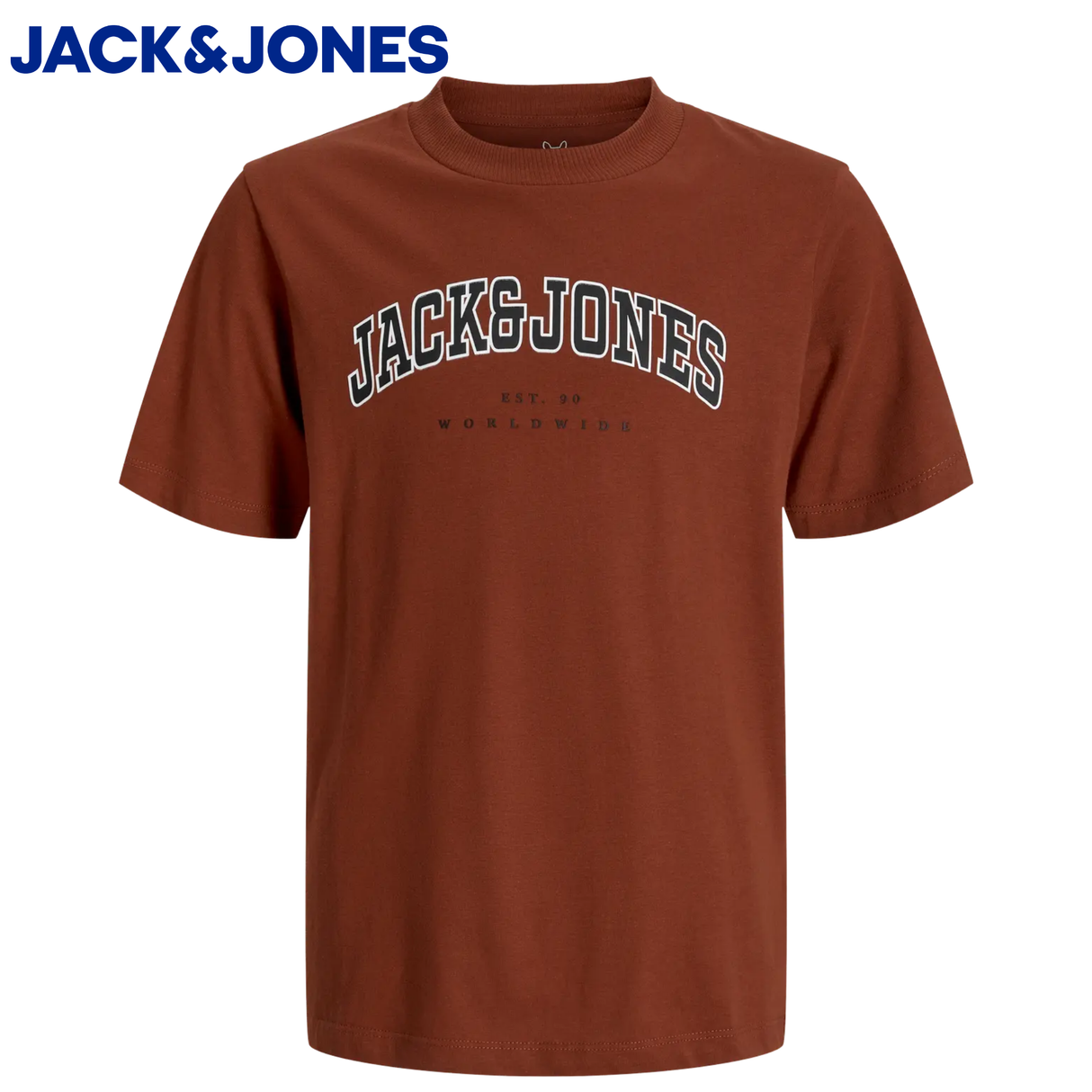 Jack & Jones Caleb Logo Burnt Henna Tee Orange