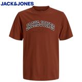 Jack & Jones Caleb Logo Burnt Henna Tee Orange