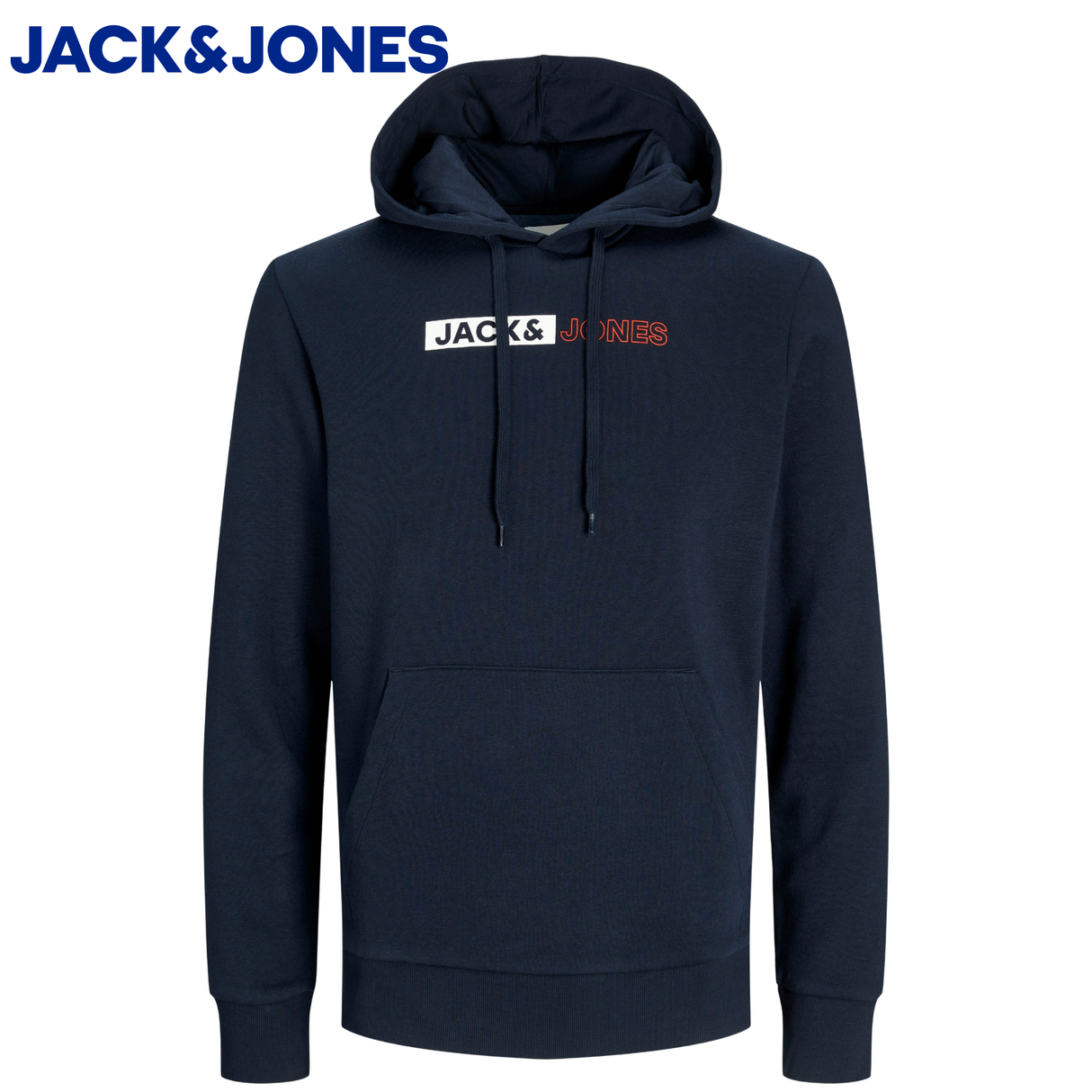 Jack & Jones Corp Play Logo Navy Hoodie Navy