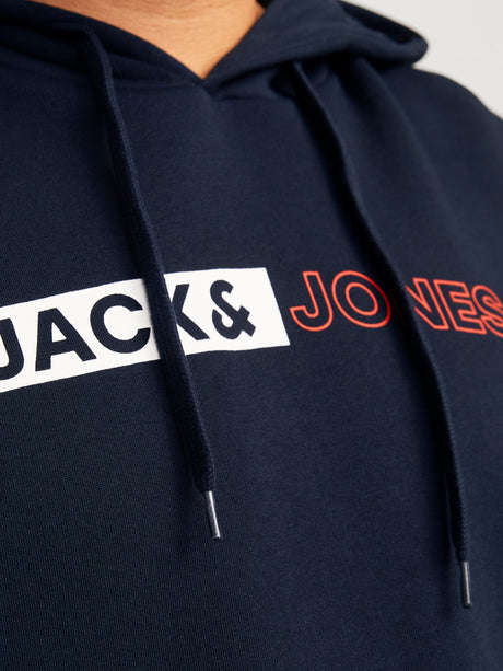 Jack & Jones Corp Play Logo Navy Hoodie Navy