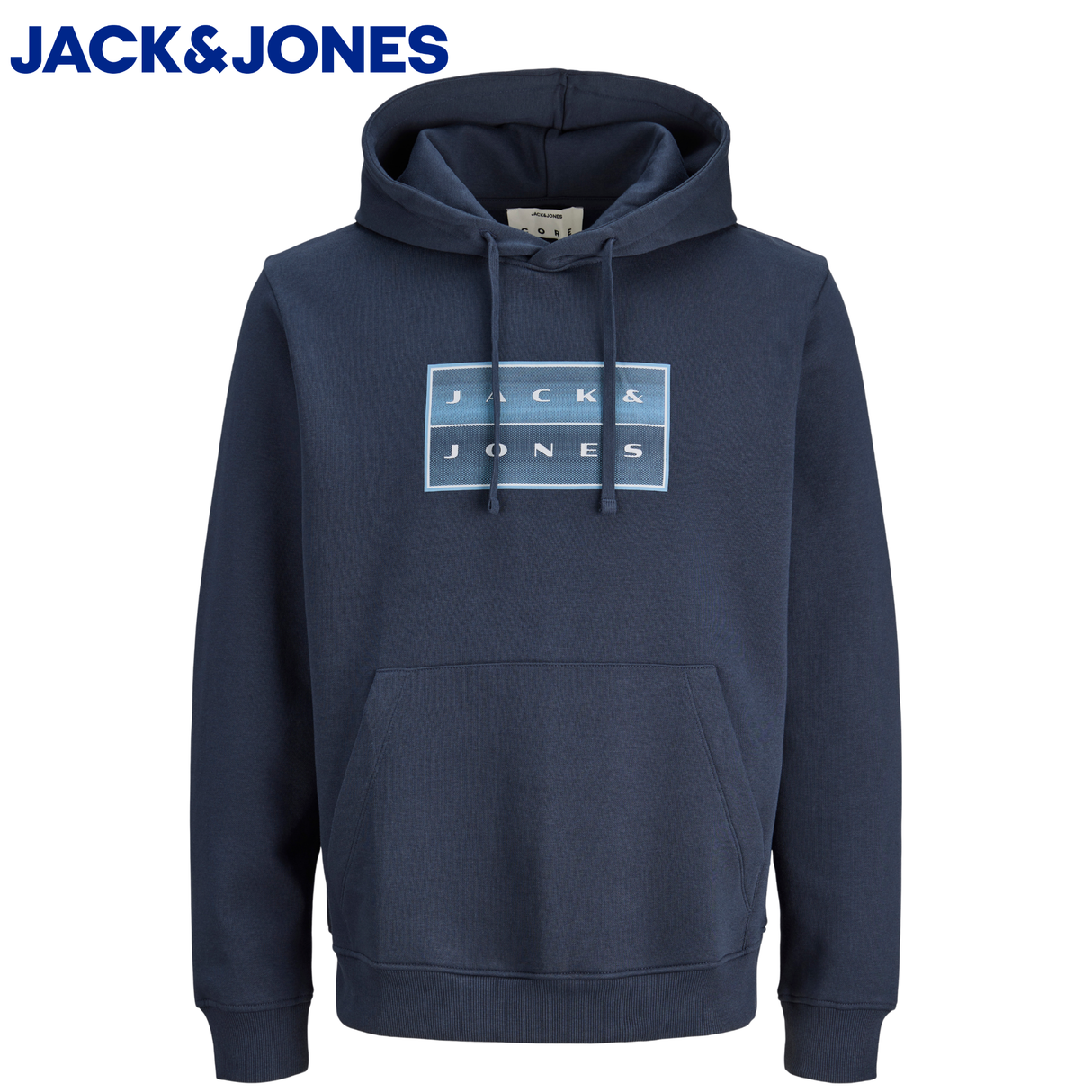 Jack & Jones Fusion Logo Space Hoodie Navy