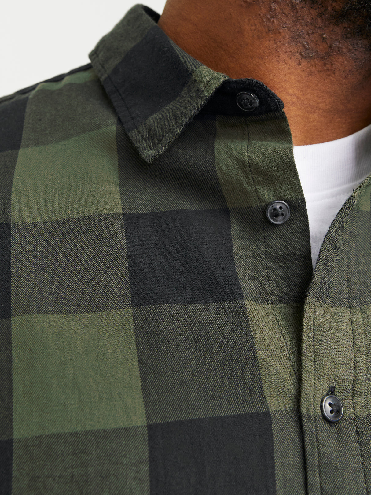 Jack & Jones Gingham Check Dusty Olive Green