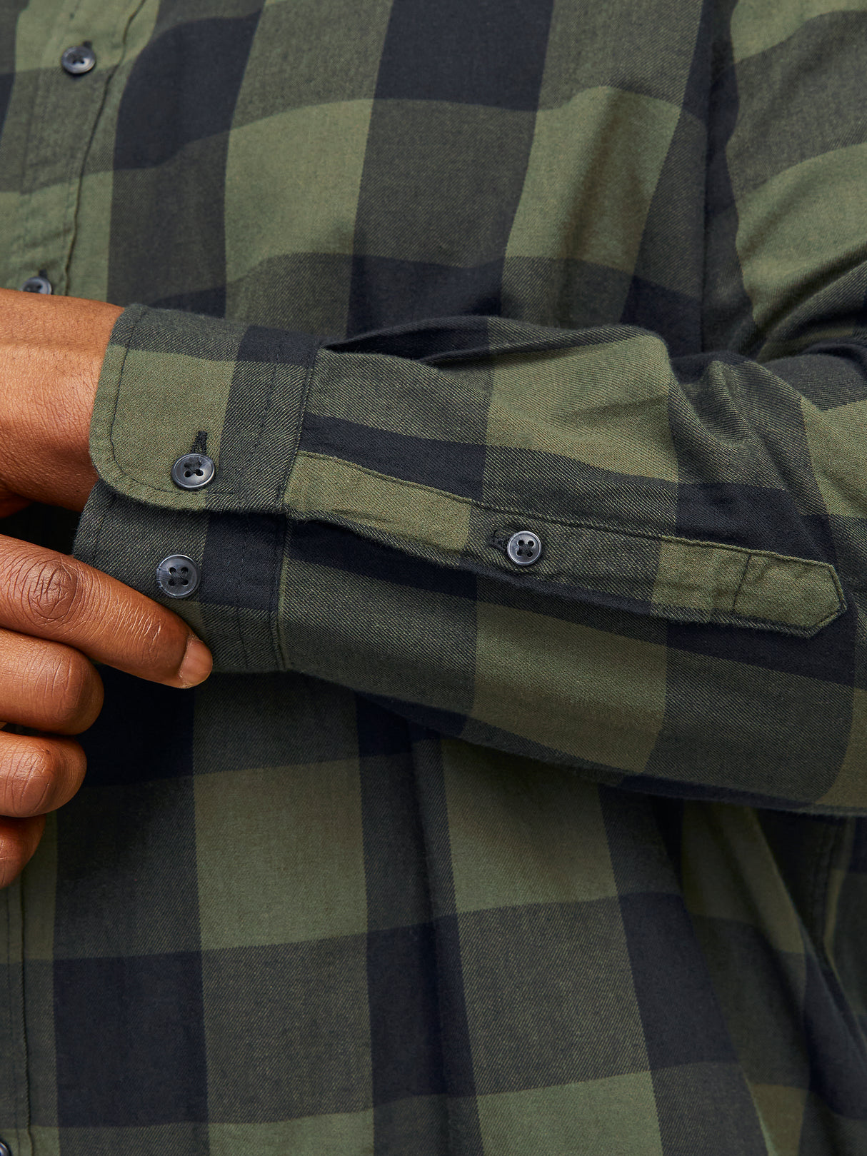 Jack & Jones Gingham Check Dusty Olive Green
