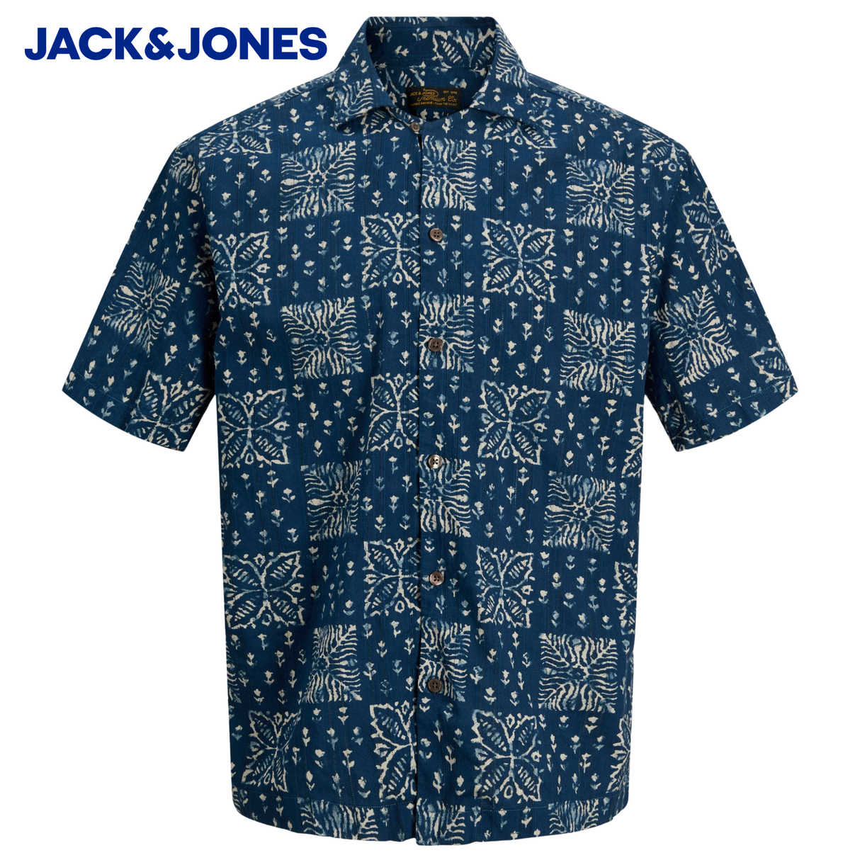 Jack & Jones Lyon Print Dobby Shirt Navy