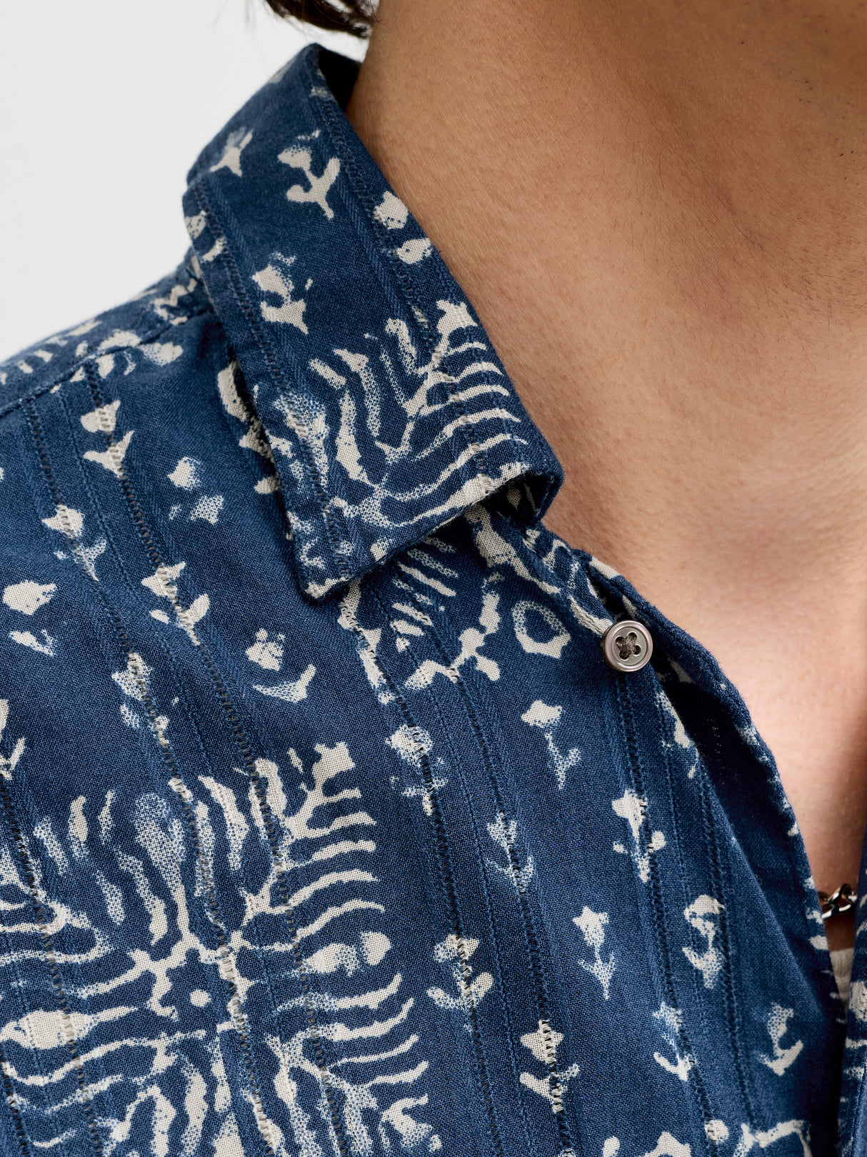 Jack & Jones Lyon Print Dobby Shirt Navy