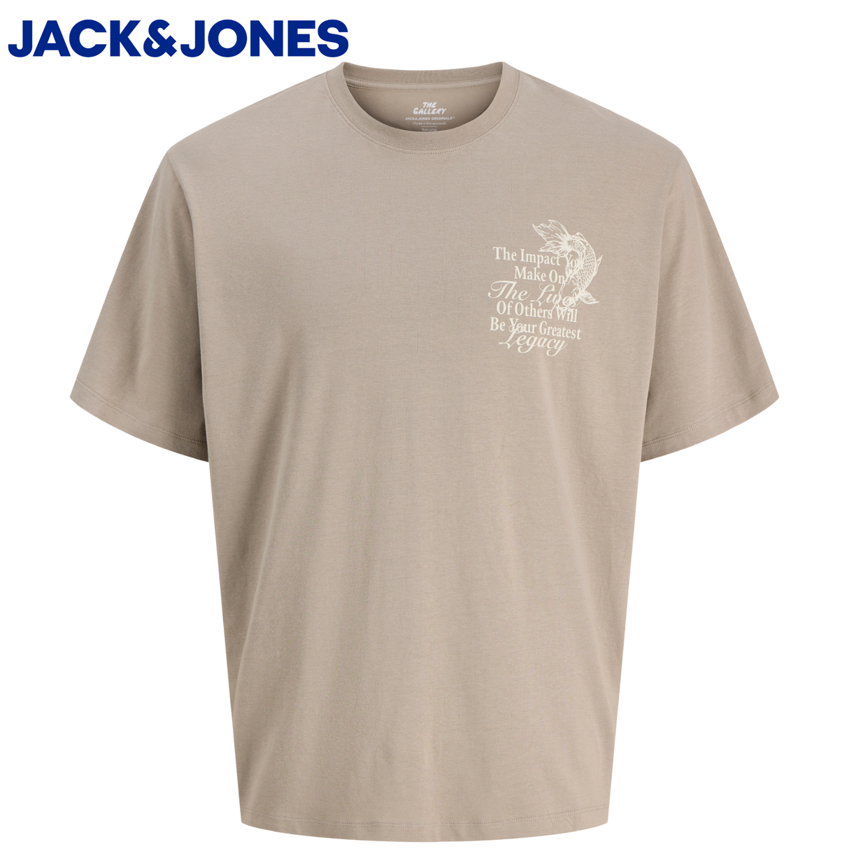 Jack & Jones Oriental Back Khaki Tee Brown