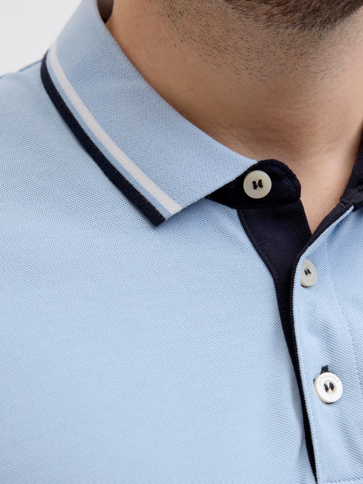 Jack & Jones Paulos Chambray Blue Polo Blue