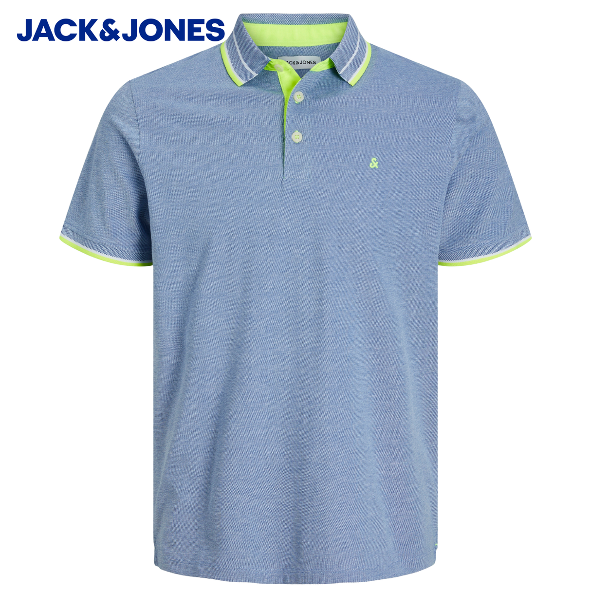 Jack & Jones Paulos Cobalt And Neon Polo Blue