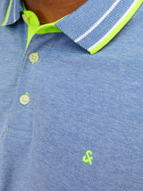 Jack & Jones Paulos Cobalt And Neon Polo Blue