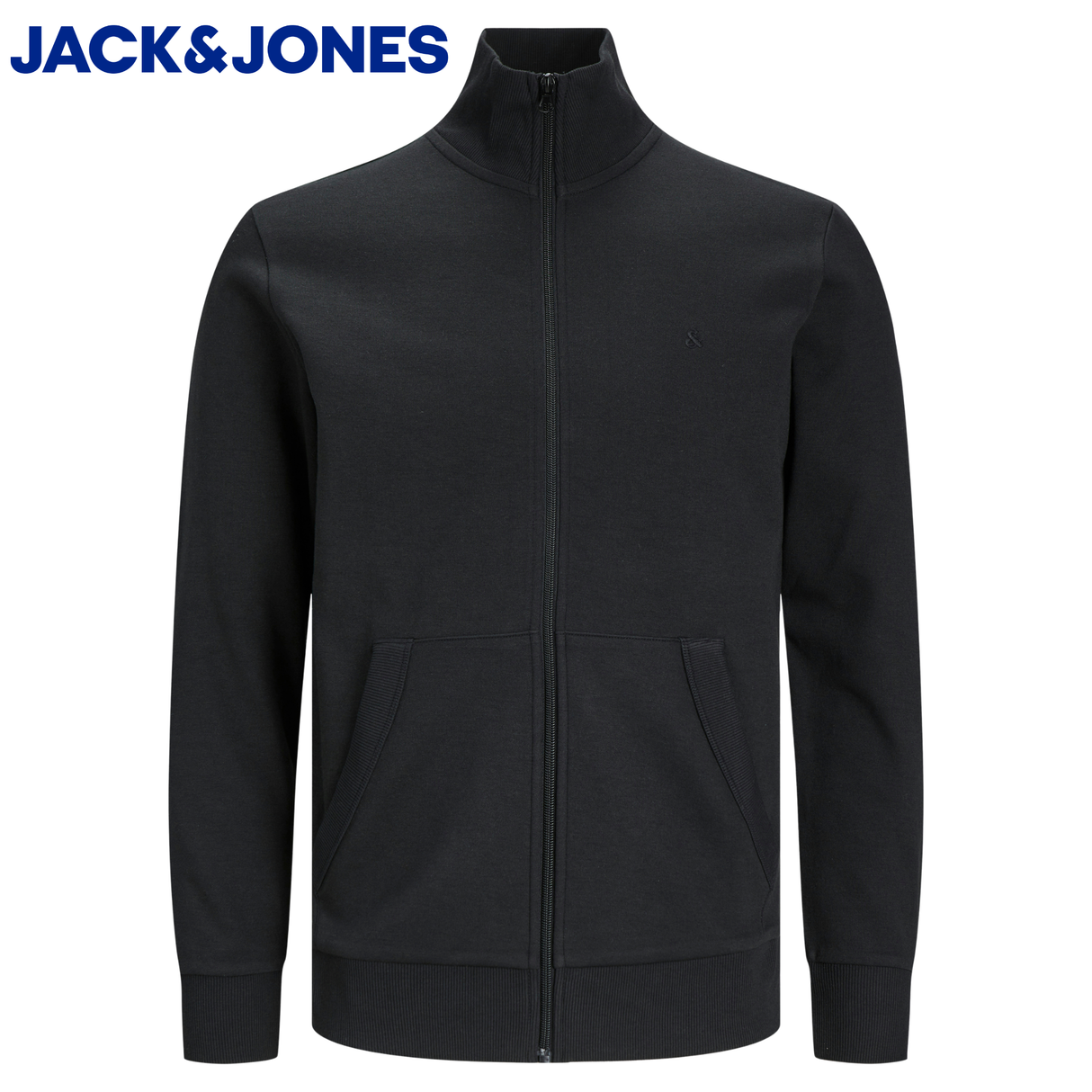 Jack & Jones Paulos Black Full Zip Sweat Black