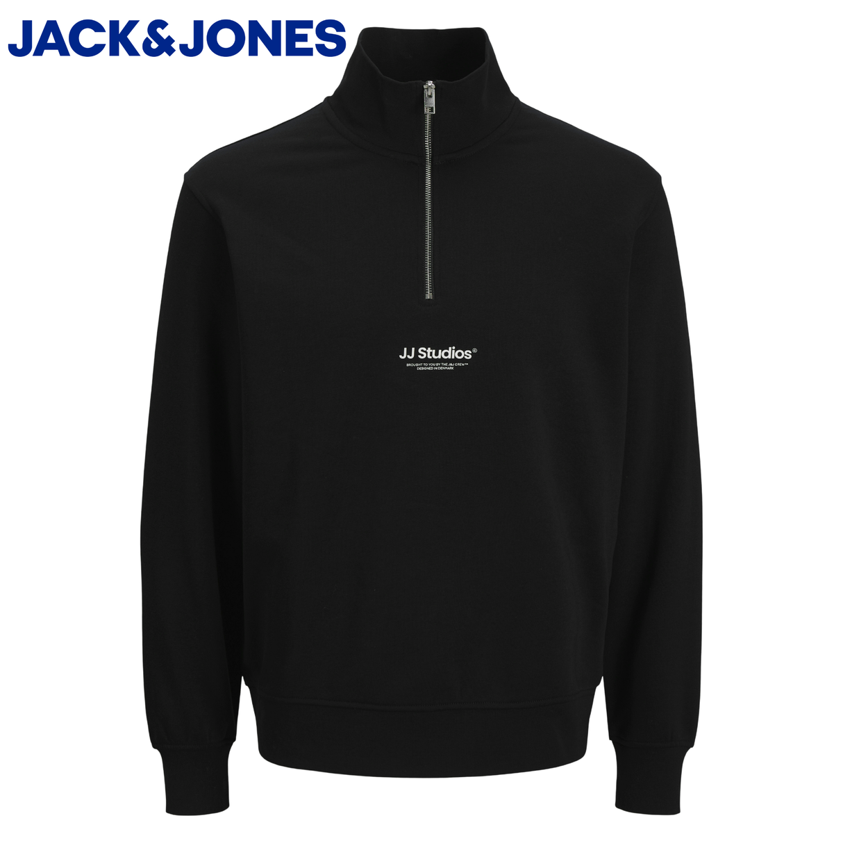 Jack & Jones Soho Quarter Zip Sweater Black