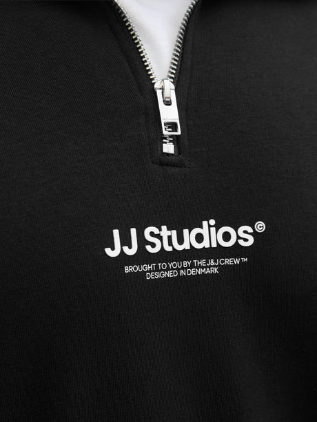 Jack & Jones Soho Quarter Zip Sweater Black
